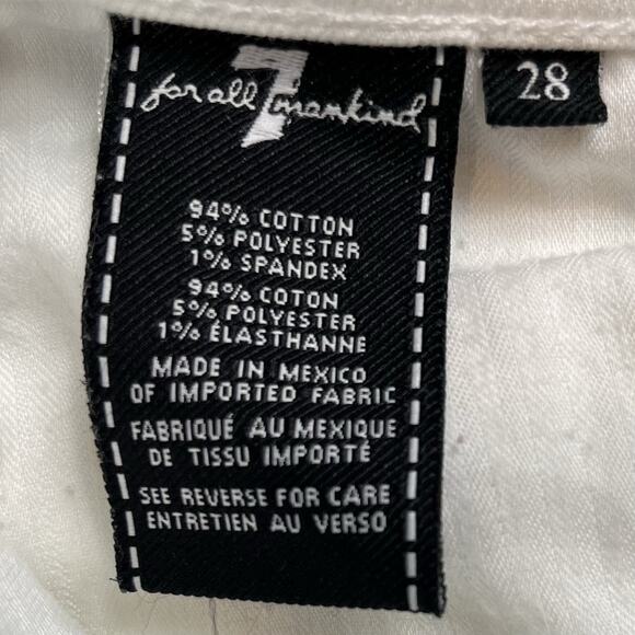 7 For All Mankind Jeans Womens 28x30 Gwenevere White Skinny Stretch Denim - Picture 7 of 11